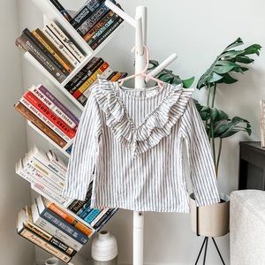 Zara kids stripes ruffles blouse